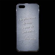 Coque iPhone 5/5S Premium Brave Bleu Citation Oscar Wilde