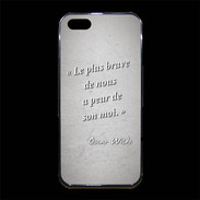 Coque iPhone 5/5S Premium Brave Gris Citation Oscar Wilde