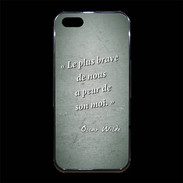 Coque iPhone 5/5S Premium Brave Vert Citation Oscar Wilde