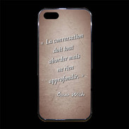 Coque iPhone 5/5S Premium La conversation Rouge Citation Oscar Wilde