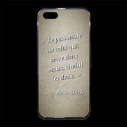 Coque iPhone 5/5S Premium Pessimiste Sepia Citation Oscar Wilde