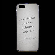 Coque iPhone 5/5S Premium Ami poignardée Gris Citation Oscar Wilde