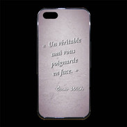 Coque iPhone 5/5S Premium Ami poignardée Rose Citation Oscar Wilde