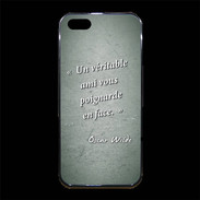 Coque iPhone 5/5S Premium Ami poignardée Vert Citation Oscar Wilde