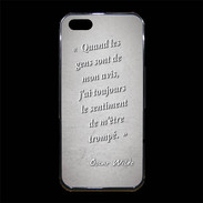 Coque iPhone 5/5S Premium Avis gens Gris Citation Oscar Wilde