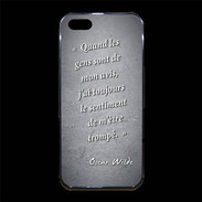 Coque iPhone 5/5S Premium Avis gens Noir Citation Oscar Wilde