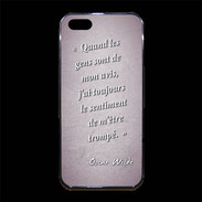 Coque iPhone 5/5S Premium Avis gens Rose Citation Oscar Wilde