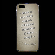 Coque iPhone 5/5S Premium Avis gens Sepia Citation Oscar Wilde