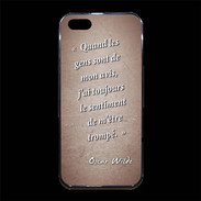 Coque iPhone 5/5S Premium Avis gens Rouge Citation Oscar Wilde