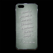 Coque iPhone 5/5S Premium Avis gens Vert Citation Oscar Wilde