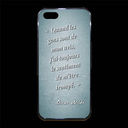 Coque iPhone 5/5S Premium Avis gens Turquoise Citation Oscar Wilde