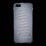 Coque iPhone 5/5S Premium Bons heureux Bleu Citation Oscar Wilde