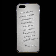 Coque iPhone 5/5S Premium Bons heureux Gris Citation Oscar Wilde