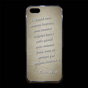 Coque iPhone 5/5S Premium Bons heureux Sepia Citation Oscar Wilde