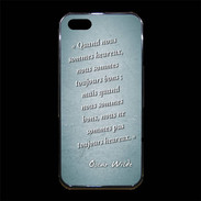 Coque iPhone 5/5S Premium Bons heureux Turquoise Citation Oscar Wilde