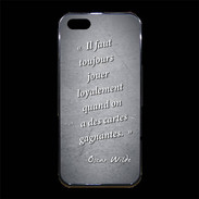 Coque iPhone 5/5S Premium Cartes gagnantes Noir Citation Oscar Wilde