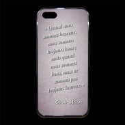 Coque iPhone 5/5S Premium Bons heureux Rose Citation Oscar Wilde