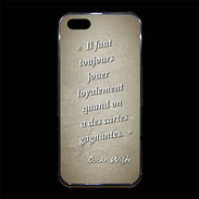 Coque iPhone 5/5S Premium Cartes gagnantes Sepia Citation Oscar Wilde