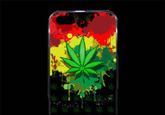 Coque iPhone 5/5S Premium Feuille de cannabis et cœur Rasta