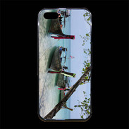 Coque iPhone 5/5S Premium DP Barge en bord de plage 2