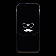 Coque iPhone 5/5S Premium moustache noir & blanc