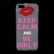 Coque iPhone 5/5S Premium Keep Calm Girl Gris