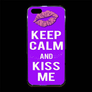 Coque iPhone 5/5S Premium Keep Calm Kiss me Violet