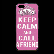 Coque iPhone 5/5S Premium Keep Calm Call Rose