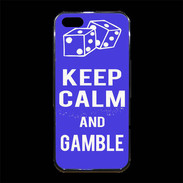 Coque iPhone 5/5S Premium Keep Calm Gamble Bleu
