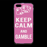 Coque iPhone 5/5S Premium Keep Calm Gamble Rose