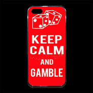 Coque iPhone 5/5S Premium Keep Calm Gamble Rouge