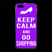 Coque iPhone 5/5S Premium Keep Calm Go Shopping Violet