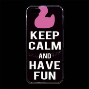 Coque iPhone 5/5S Premium Keep Calm Have fun Noir