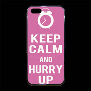 Coque iPhone 5/5S Premium Keep Calm Hurry up Rose