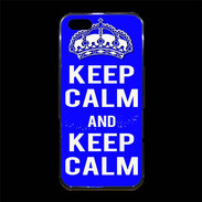 Coque iPhone 5/5S Premium Keep Calm Bleu