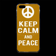 Coque iPhone 5/5S Premium Keep Calm Peace Orange