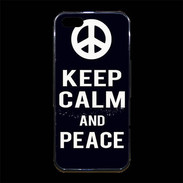 Coque iPhone 5/5S Premium Keep Calm Peace Noir