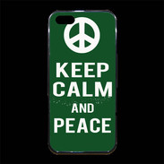 Coque iPhone 5/5S Premium Keep Calm Peace Vert