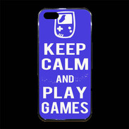 Coque iPhone 5/5S Premium Keep Calm Play games Bleu