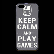 Coque iPhone 5/5S Premium Keep Calm Play games Gris