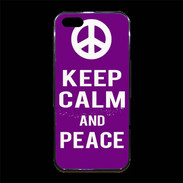 Coque iPhone 5/5S Premium Keep Calm Peace Violet