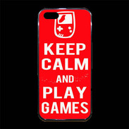 Coque iPhone 5/5S Premium Keep Calm Play games Rouge