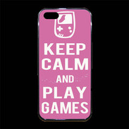 Coque iPhone 5/5S Premium Keep Calm Play games Rose