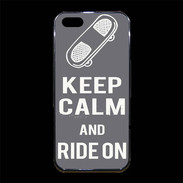 Coque iPhone 5/5S Premium Keep Calm Ride on Gris