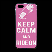 Coque iPhone 5/5S Premium Keep Calm Ride on Rose