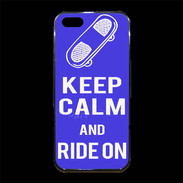 Coque iPhone 5/5S Premium Keep Calm Ride on Bleu