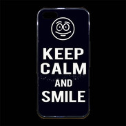 Coque iPhone 5/5S Premium Keep Calm Smile Noir