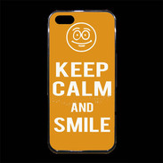 Coque iPhone 5/5S Premium Keep Calm Smile Orange