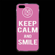 Coque iPhone 5/5S Premium Keep Calm Smile Rose