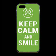 Coque iPhone 5/5S Premium Keep Calm Smile Vert